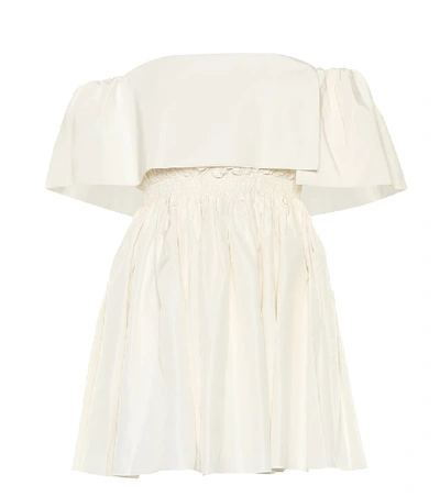 Shop Alex Perry Elodie Silk Grosgrain Minidress In White