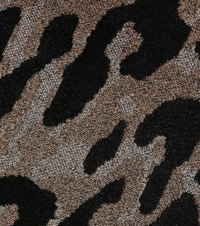 Shop Versace Leopard-printed Midi Dress In Multicoloured