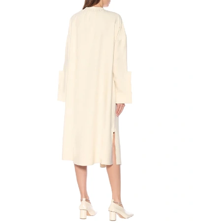 Shop Jil Sander Wool And Silk Blend Dress In Beige
