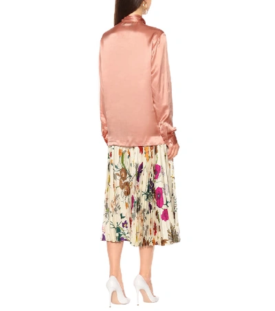 Shop Gucci Silk-satin Blouse In Pink