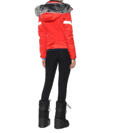 Shop Toni Sailer Luna Fur-trimmed Ski Jacket In Red