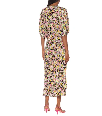Shop Les Rêveries Floral Silk Maxi Dress In Multicoloured