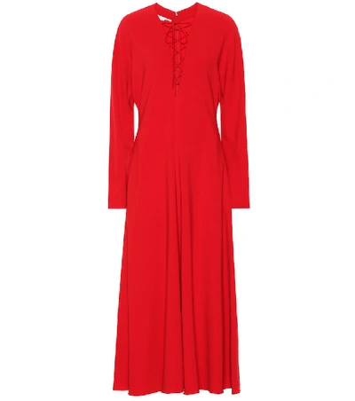 Shop Stella Mccartney Juliet Stretch-cady Dress In Red