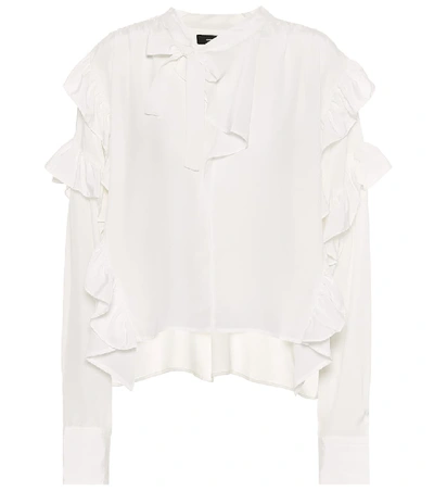 Shop Isabel Marant Libel Ruffled Silk Blouse In White