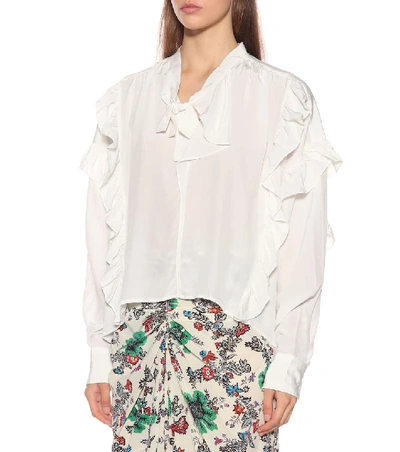 Shop Isabel Marant Libel Ruffled Silk Blouse In White