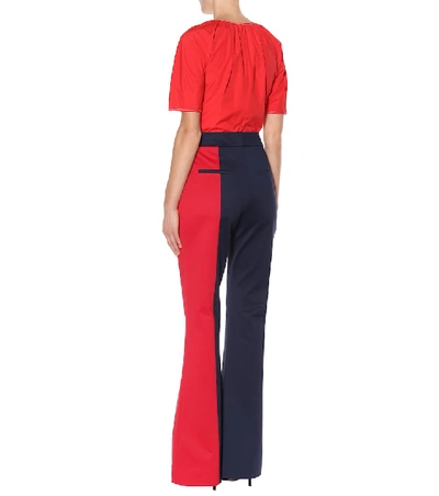 Shop Marni Flared Pants In Blue