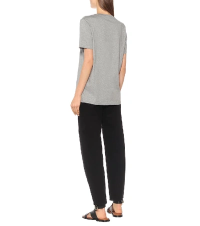 Shop Acne Studios Face Cotton T-shirt In Grey