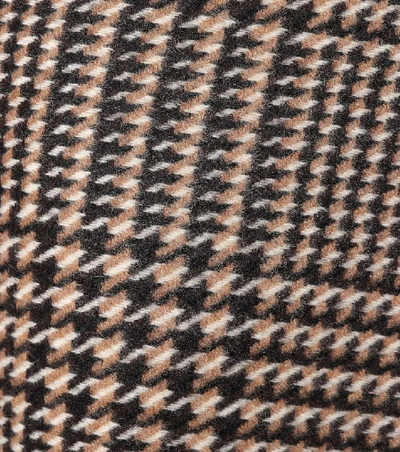 Shop Balenciaga Checked Wool Skirt In Brown