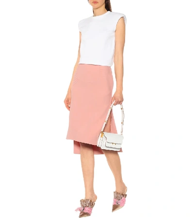 Shop N°21 Crêpe Midi Skirt In Pink