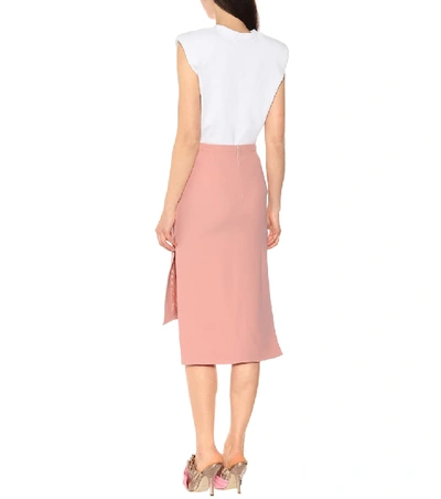 Shop N°21 Crêpe Midi Skirt In Pink