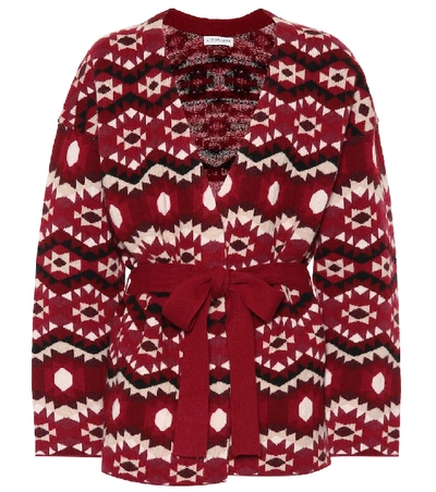 Shop Altuzarra Patterned Cashmere Cardigan In Red