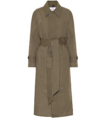 Shop Ami Alexandre Mattiussi Cotton-blend Coat In Green