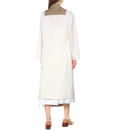 Shop Loewe Asymmetric Virgin-wool Coat In White