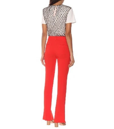 Shop Victoria Beckham Mid-rise Cady Skinny Pants In Red