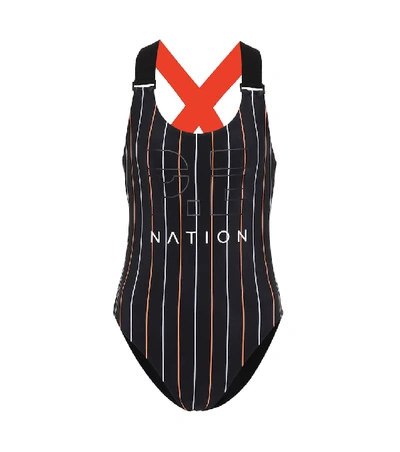 Shop P.e Nation The West Port Reversible Swimsuit In Black