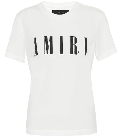 Shop Amiri Logo Cotton-jersey T-shirt In White