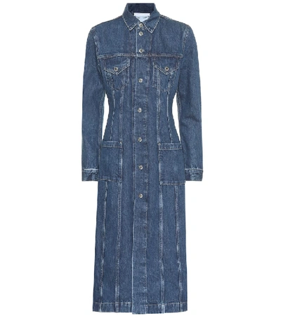 Shop Helmut Lang Fem Denim Midi Dress In Blue