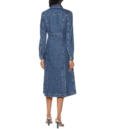 Shop Helmut Lang Fem Denim Midi Dress In Blue