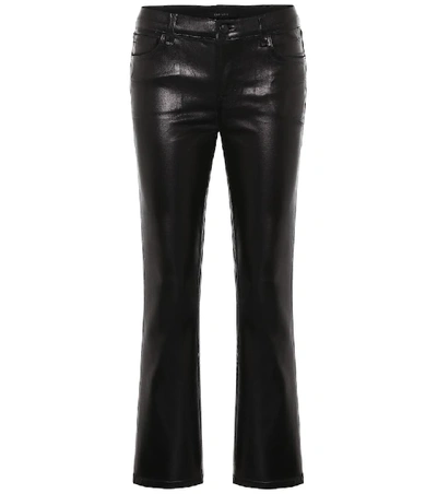 Shop J Brand Selena Cropped Mid-rise Jeans In Black