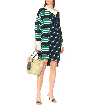 Shop Monse Striped Shirt Dress In Multicoloured