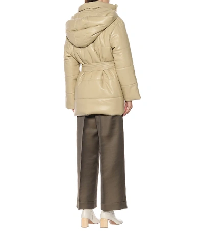 Shop Nanushka Lenox Faux Leather Coat In Beige