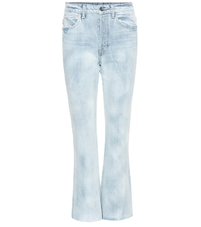 Shop Helmut Lang High-rise Raw Crop Jeans In Blue