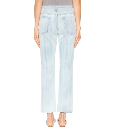 Shop Helmut Lang High-rise Raw Crop Jeans In Blue