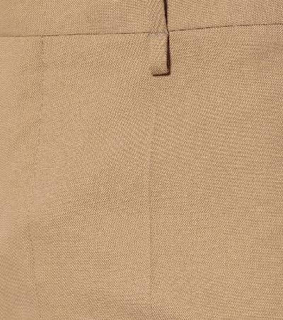 Shop Bottega Veneta High-rise Straight Wool Pants In Beige