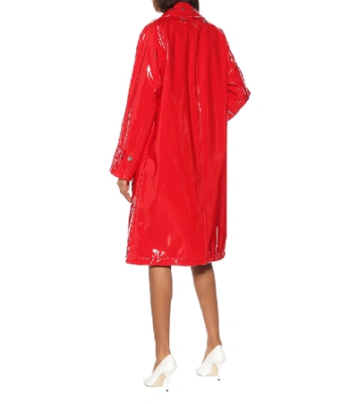 Shop Burberry Laminated Car Coat In Red