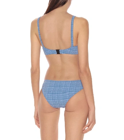 Shop Lisa Marie Fernandez Goldwyn Seersucker Bikini In Blue