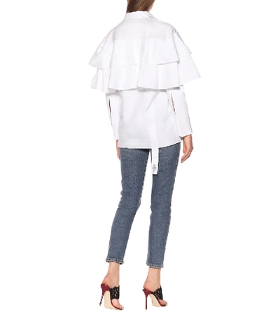 Shop Absence Of Paper Poppins Cotton Shirt In White