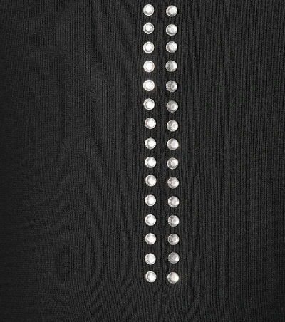 Shop Victoria Victoria Beckham Crystal-embellished Crêpe Minidress In Black