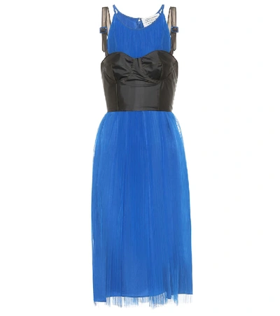 Shop Maison Margiela Tulle Midi Dress In Blue