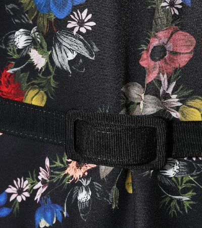 Shop Erdem Floral-printed Silk Dress In Black