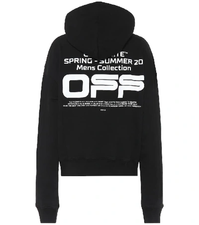 Off-white Printed Cotton-jersey Hoodie In Black | ModeSens