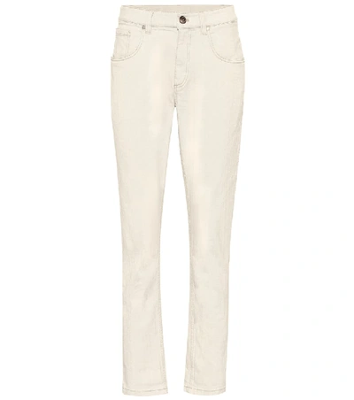Shop Brunello Cucinelli High-rise Straight Jeans In White