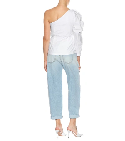 Shop Stella Mccartney Giada One-shoulder Cotton Top In White