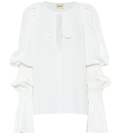 Shop Khaite Cortez Crêpe Top In White