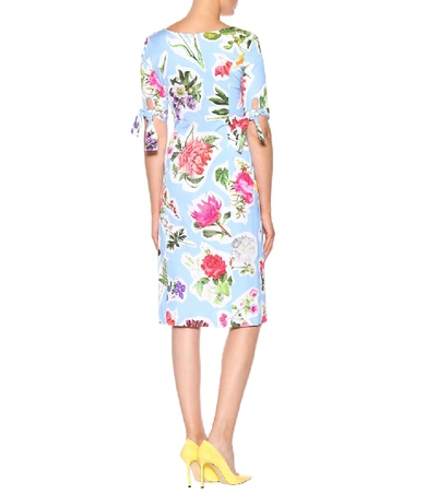 Shop Carolina Herrera Floral Cotton-blend Dress In Multicoloured
