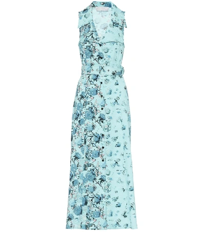 Shop Peter Pilotto Floral Jacquard Midi Dress In Blue