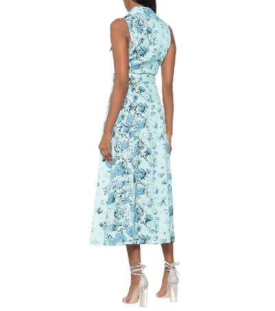Shop Peter Pilotto Floral Jacquard Midi Dress In Blue