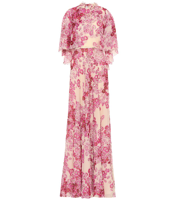 floral silk gown