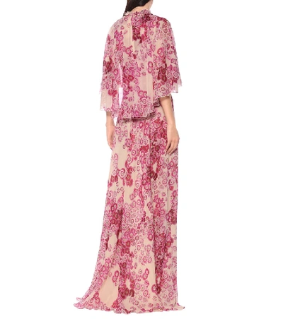 Shop Giambattista Valli Floral Silk Gown In Pink