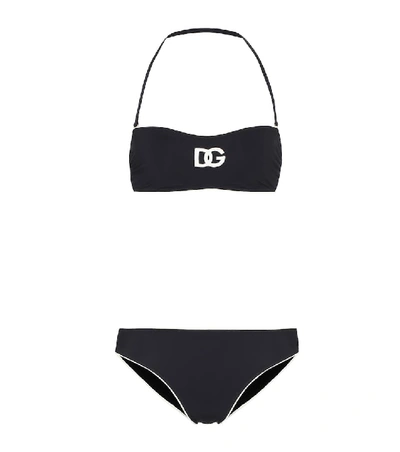 Shop Dolce & Gabbana Logo Bikini In Black