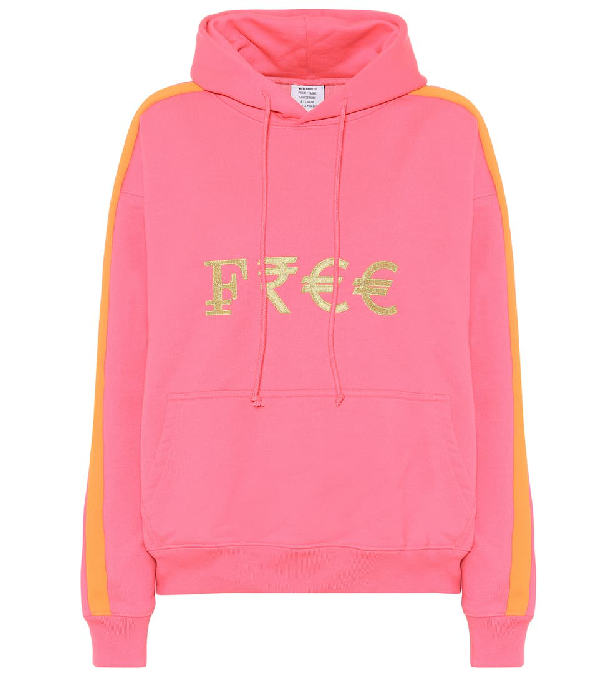 pink vetements hoodie