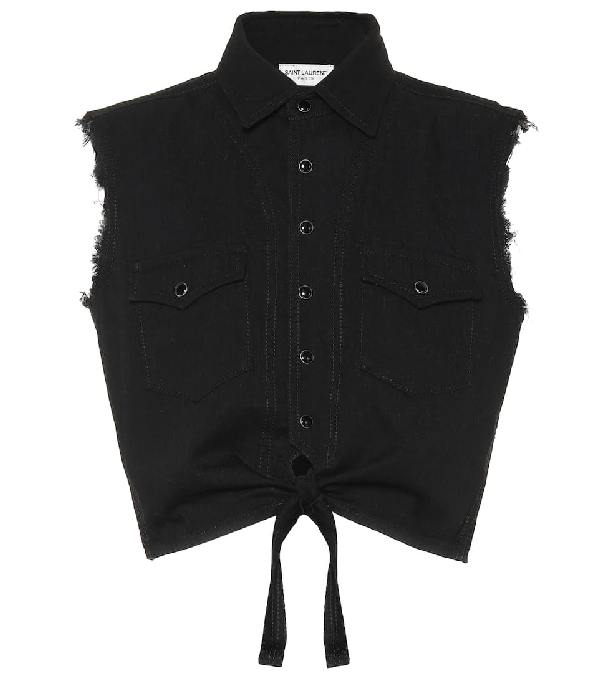 saint laurent sleeveless shirt
