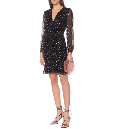 Shop Diane Von Furstenberg Berdina Metallic Minidress In Black