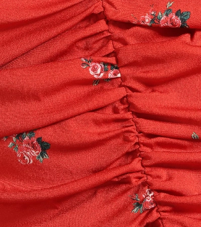 Shop Magda Butrym Konya Stretch-silk Satin Blouse In Red