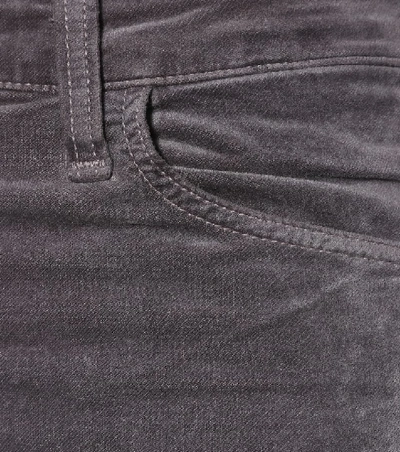 Shop J Brand Maria High-rise Velvet Skinny Jeans In Grey