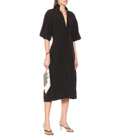 Shop Jil Sander Linen-blend Dress In Black